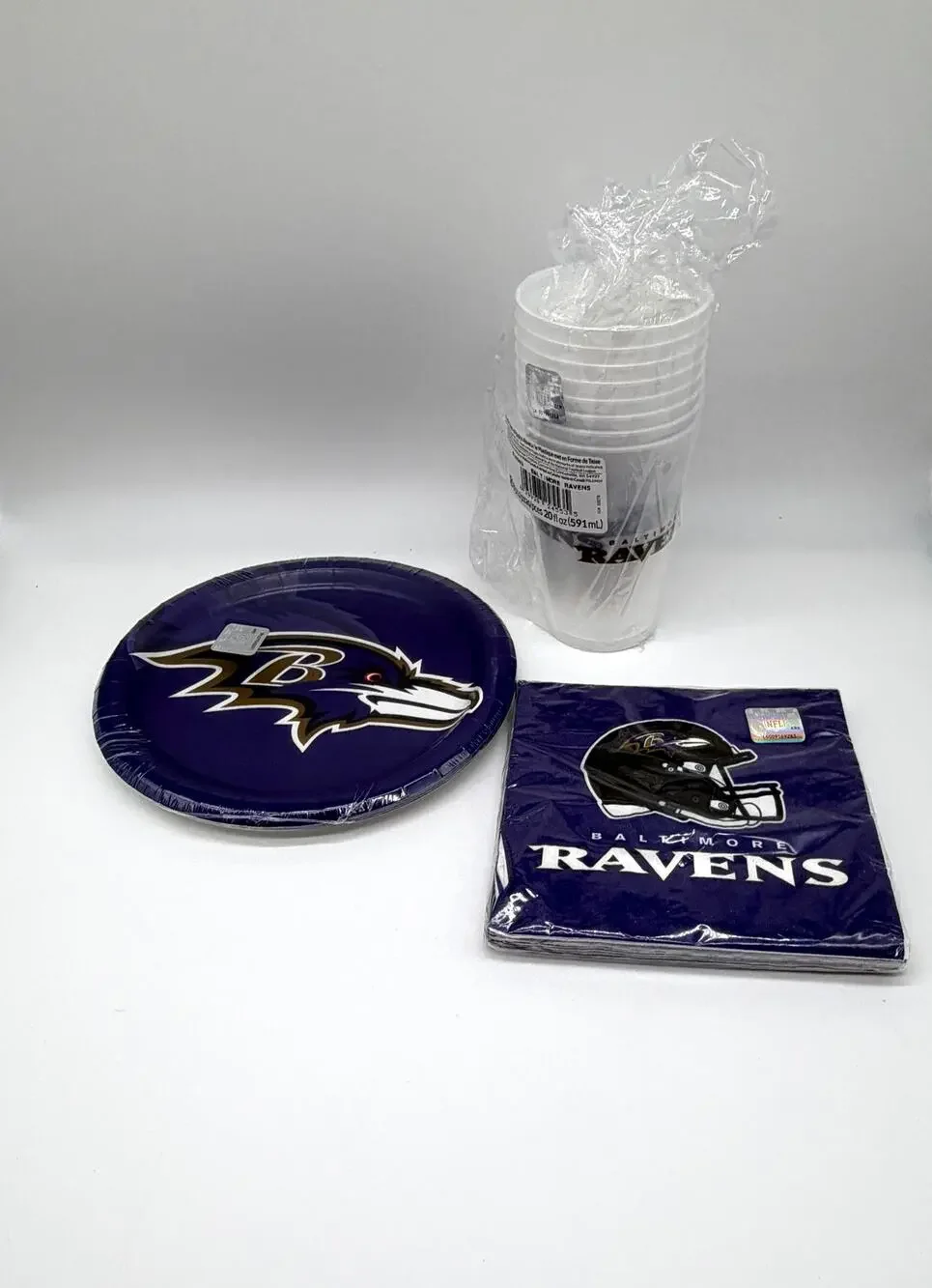 Baltimore Ravens NFL Party Supplies Plates Cups Napkins Set NWT Tailgate